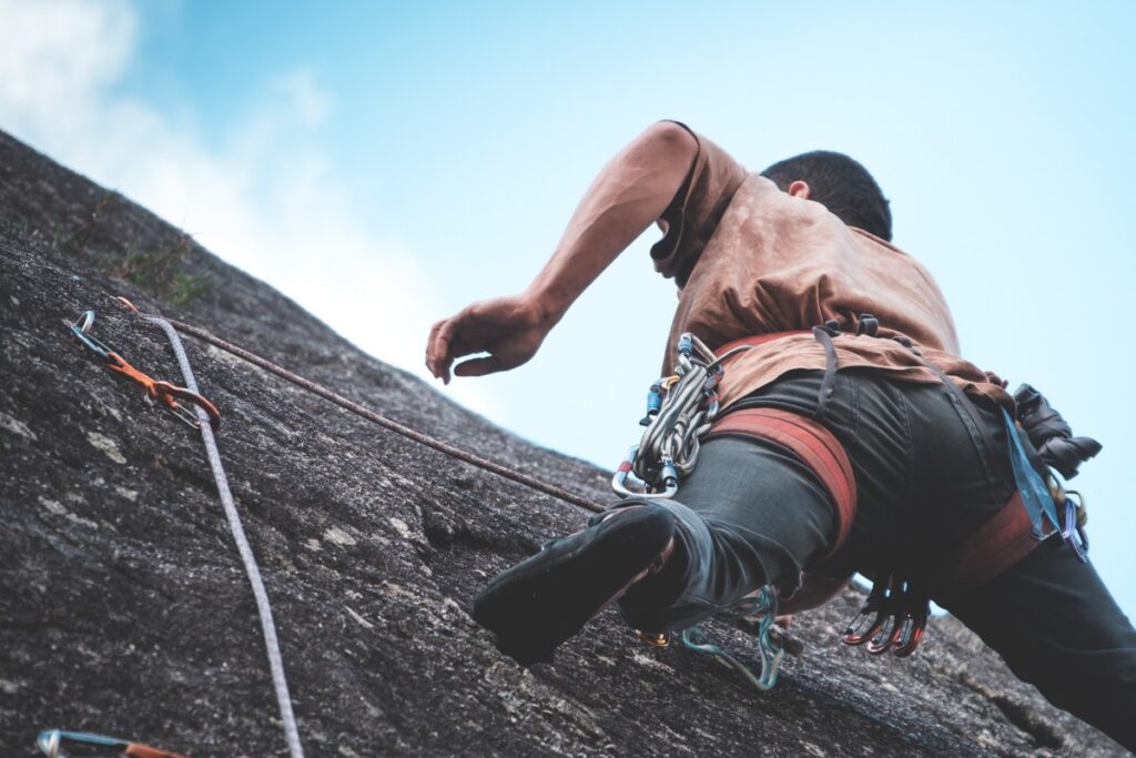 Person rock climbing