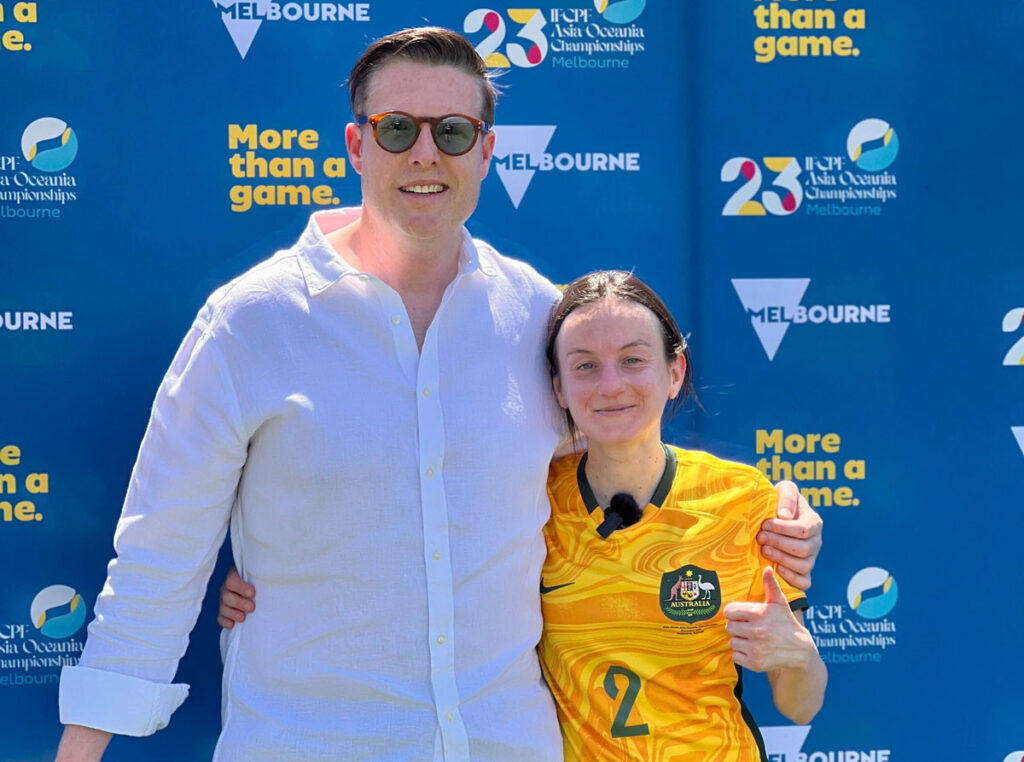 OnePassport CEO Michael Maher and Nicole Christodoulou