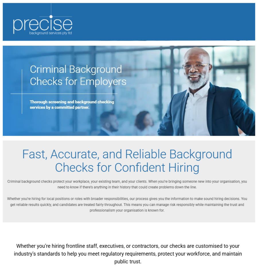 Precise Background Services - Criminal Background Checks for Employers